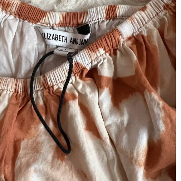 Elizabeth and James Burnt Orange Day Glow Tie Dye casual Dress sz large floral - Picture 10 of 14